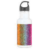 Bouteille D'eau Gradient d'arc-en-ciel de parties scintillantes (Devant)