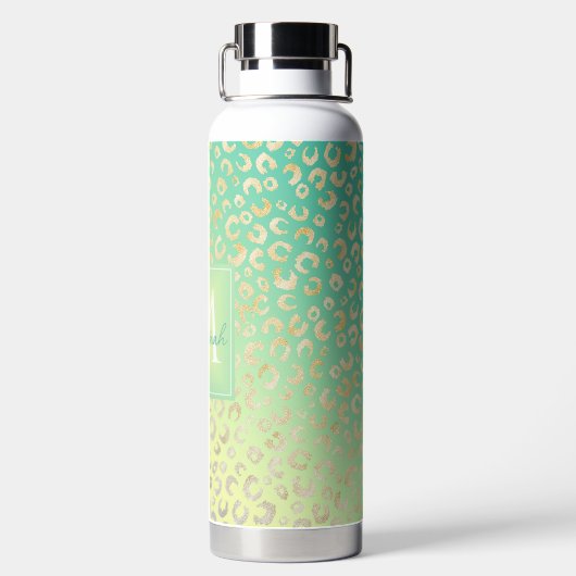 Bouteille D'eau Gradient Empreinte de léopard d'or moderne (Plage)
