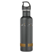 Bouteille D'eau Graduate Custom Nom de l'école Confetti Or noir (Dos)