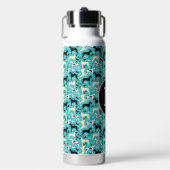 Bouteille D'eau Grand Dane Turquoise Harlequin Faune Chien Noir Mo (Salle de sport)