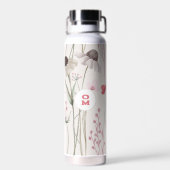 Bouteille D'eau Grand Fleur sauvage moderne Monogramme clair rose (Arrière)