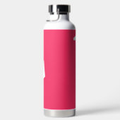 Bouteille D'eau Grand initial | Typographie moderne | Rose (Droite)
