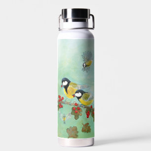 Bouteille D'eau Grands Tit Birds, Red Robin & Hawthorn Berries