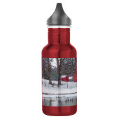 Bouteille D'eau Grange Rouge En Acier Inoxydable Peint De Neige Ea (Gauche)