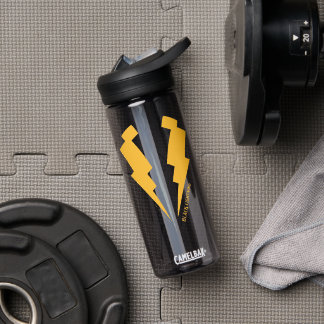 Bouteille D'eau Graphique des boulons de foudre noirs