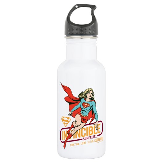 Bouteille D'eau Graphique rétro-invincible Supergirl (Devant)