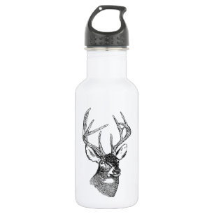 Bouteille D'eau Graphique vintage d'art de cerfs communs
