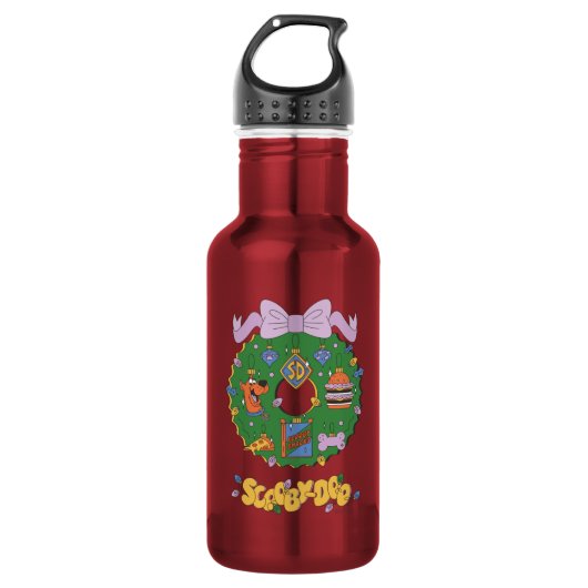 Bouteille D'eau Graphisme de couronne de Noël pour snack de Scooby (Devant)