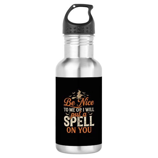 Bouteille D'eau Graphisme de sort de sorcière d'Halloween_1 (Devant)