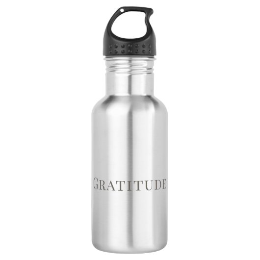 Bouteille D'eau Gratitude – Conception de typographie minimale (Devant)