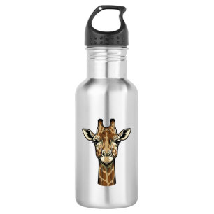 Bouteille D'eau Gravure vintage girafe conception d'art vectoriel_