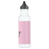Bouteille D'eau Gray script initial monogram pink (Droite)