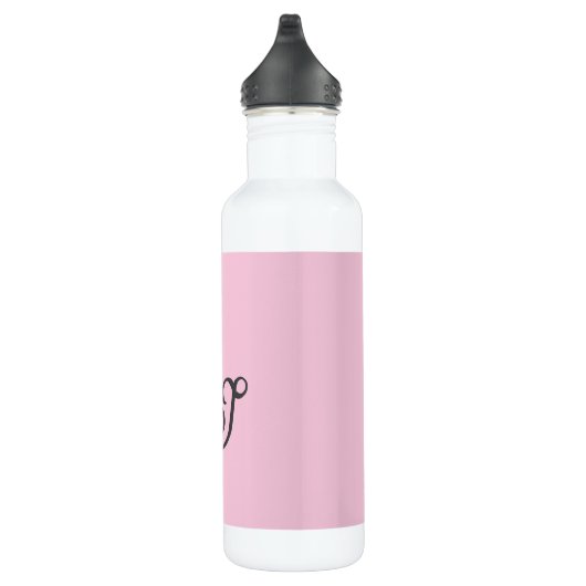 Bouteille D'eau Gray script initial monogram pink (Droite)