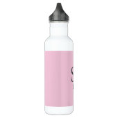 Bouteille D'eau Gray script initial monogram pink (Gauche)