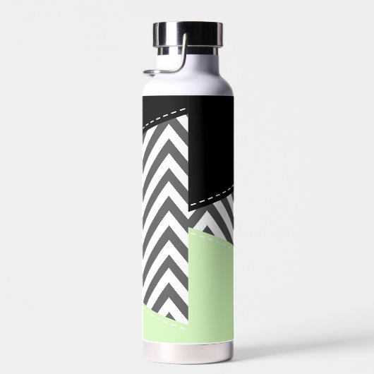 Bouteille D'eau Gray Zigzag, Gray Chevron, Zigzag Pattern, Mint (Plage)