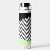 Bouteille D'eau Gray Zigzag, Gray Chevron, Zigzag Pattern, Mint (Arrière)