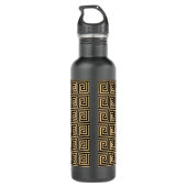 Bouteille D'eau Grec Meander Carré Motif principal Brown (Dos)