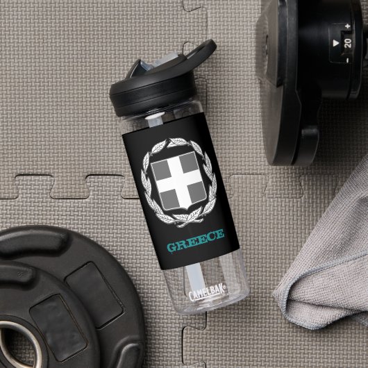 Bouteille D'eau Grèce Fitness & Armoiries grecques / drapeau (Droite)