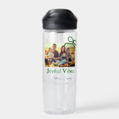 Bouteille D'eau Green bow joyful Vibes add family photo name  (Arrière)