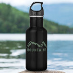 Bouteille d'eau Green Mountains<br><div class="desc">Une bouteille d'eau pour les amateurs d'aventures en plein air,  il est livré avec des montagnes vertes et un texte personnalisable! Une belle idée cadeau pour l'anniversaire d'un ami qui aime la randonnée ou la Fête des pères!</div>