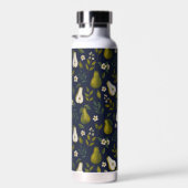 Bouteille D'eau Green Pear Watercolor Pattern on Dark Blue  (Plage)