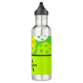 Bouteille D'eau Green Pickleball Cool Moderne Monogramme (Droite)