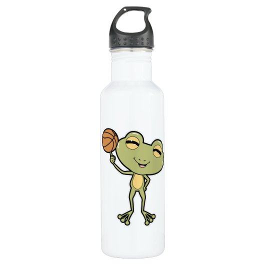 Bouteille D'eau Grenouille aux sports de basket-ball (Devant)