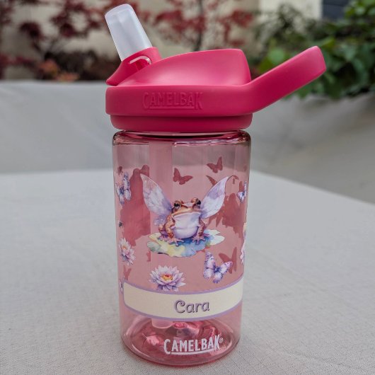 Bouteille D'eau Grenouille et Lys d'eau des bois Nom des enfants