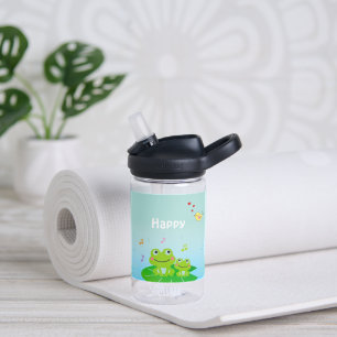 Bouteille D'eau Grenouilles heureuses drôles et texte vibes positi