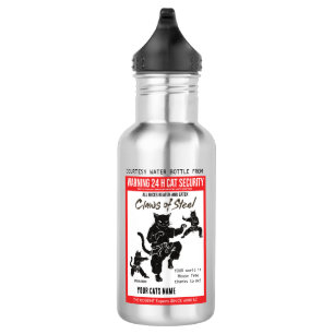 Bouteille D'eau Griffes de la Sécurité Féline en Acier Courtoisie