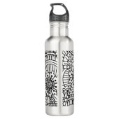 Bouteille D'eau Griffonnage de fleur (Dos)