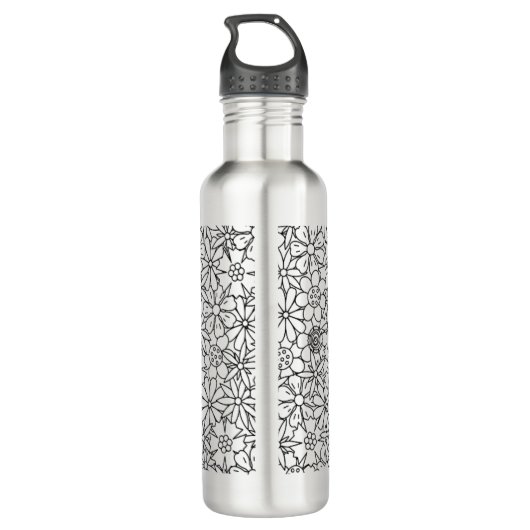 Bouteille D'eau Griffonnage floral (Dos)