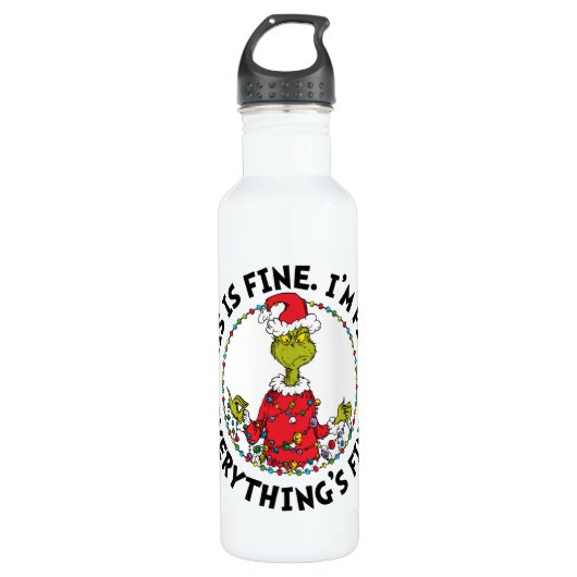 Bouteille D'eau Grinch | Everything's Fine (Devant)