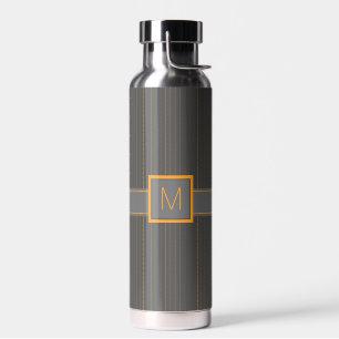 Bouteille D'eau Gris avec des rayures orange