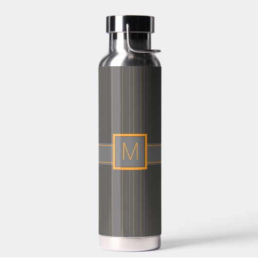 Bouteille D'eau Gris avec des rayures orange (Gauche)