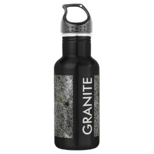Bouteille D'eau Gris de granit avec le texte