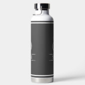 Bouteille D'eau Gris foncé monogrammé (Droite)