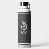 Bouteille D'eau Gris foncé monogrammé (Plage)