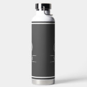 Bouteille D'eau Gris foncé monogrammé (Droite)