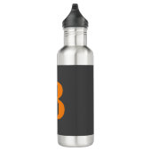 Bouteille D'eau Gris orange moderne monogrammed professionnel (Droite)