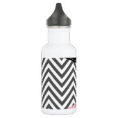 Bouteille D'eau Gris Zigzag, Gris Chevron, Motif Zigzag, Rose (Gauche)