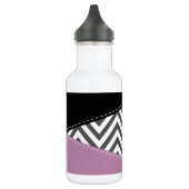 Bouteille D'eau Gris Zigzag, Gris Chevron, Motif Zigzag, Violet (Gauche)