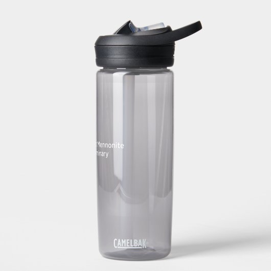 Bouteille d'eau grise avec logo AMBS blanc (Gauche)