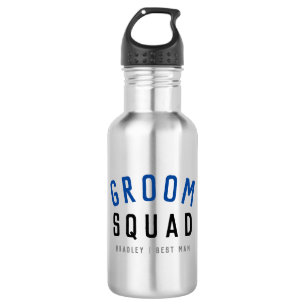Bouteille D'eau Groom Squad Moderne Bachelor Groomsman Design