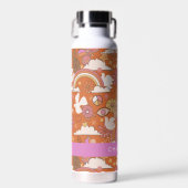 Bouteille D'eau Groovy 70s Rétro Hippie Paix Orange Bohème (Avant)