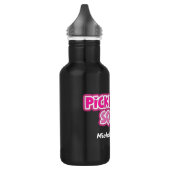 Bouteille D'eau Groupe de basketball blanc rose avec nom (Gauche)