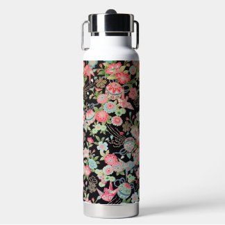 Bouteille D'eau Grue de paix et fleur, motif japonais