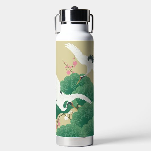 Bouteille D'eau Grue japonaise et pin (Salle de sport)