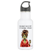 Bouteille D'eau Grumpy Green Furry Les femmes adorent le café (Devant)
