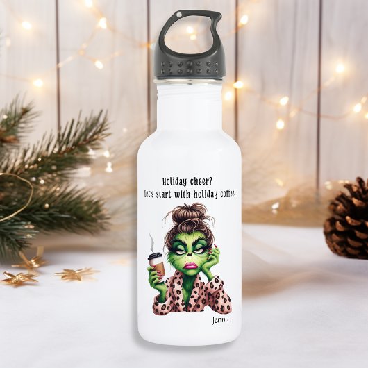 Bouteille D'eau Grumpy Green Furry Les femmes adorent le café